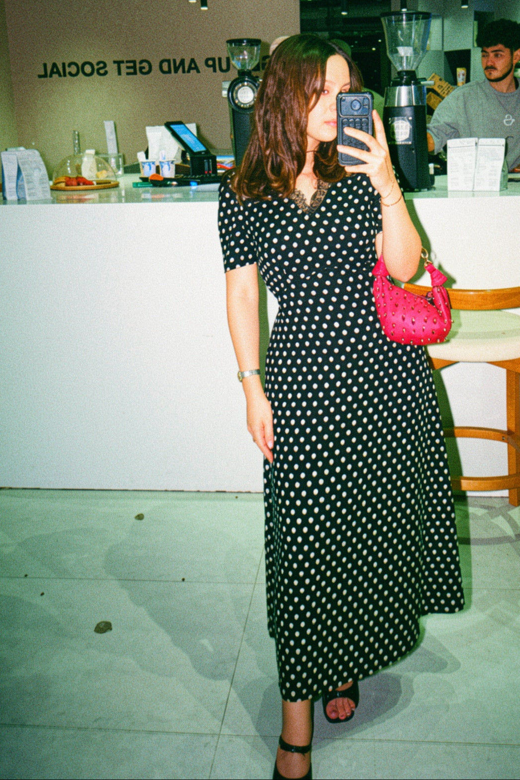 Polka Dot Crepe Dress