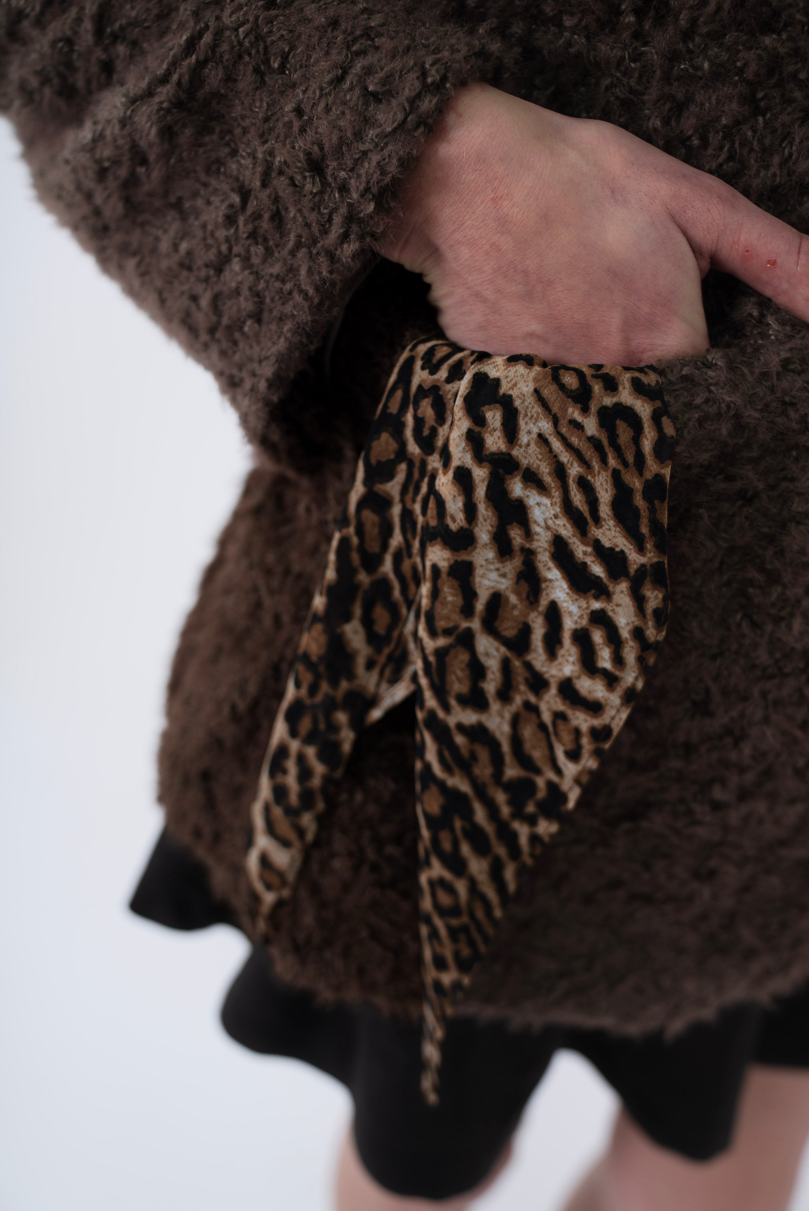 Oversized Fur Blazer with Belt