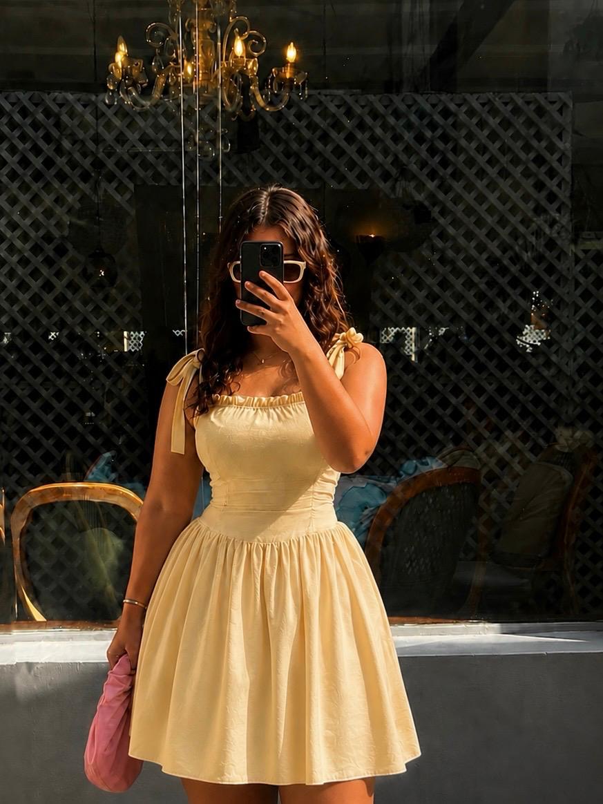 Linen-Blend Short Sundress