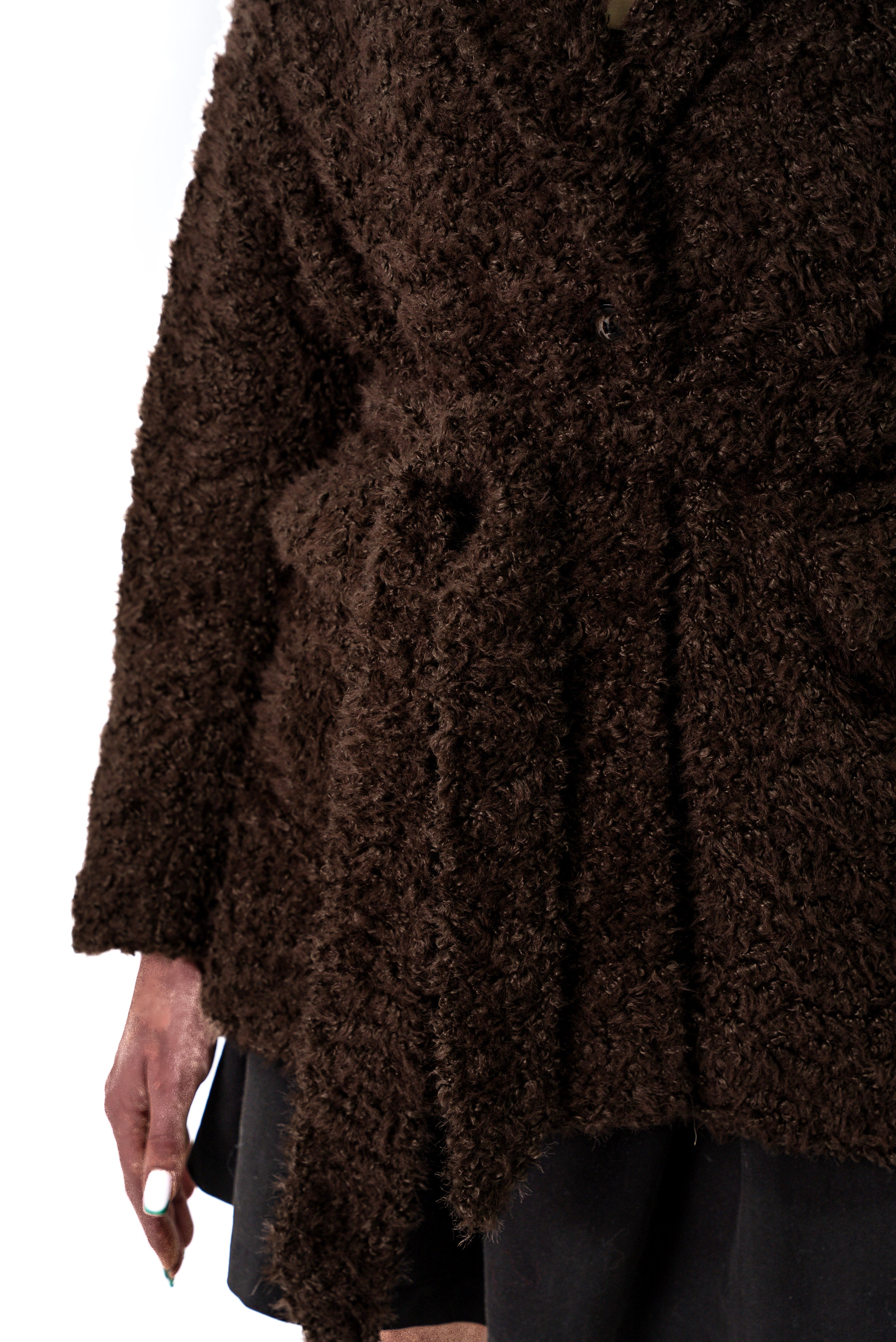 Oversized Fur Blazer with Belt