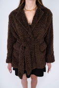 Oversized Fur Blazer with Belt