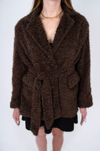 Oversized Fur Blazer with Belt