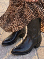 Leopard Chiffon Midi Skirt