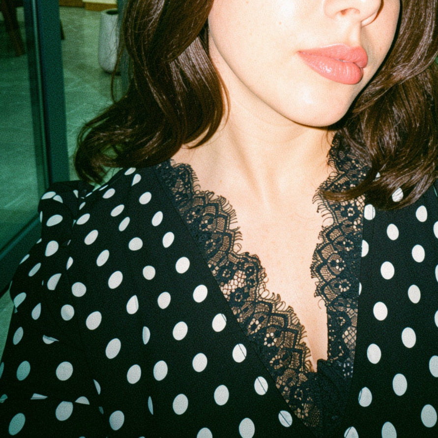 Polka Dot Crepe Dress