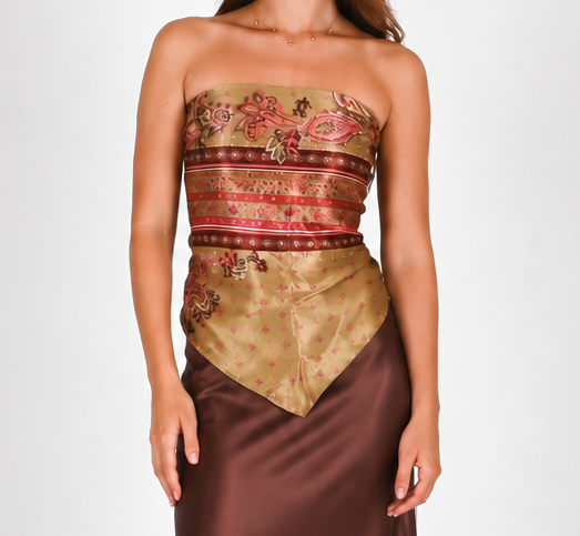 Paisley Silk Satin Scarf