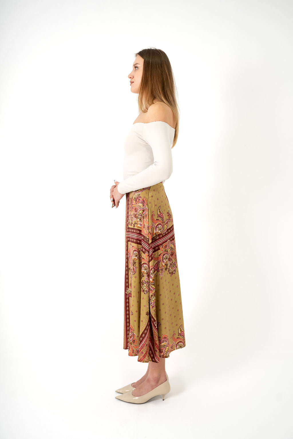 Paisley Midi Skirt