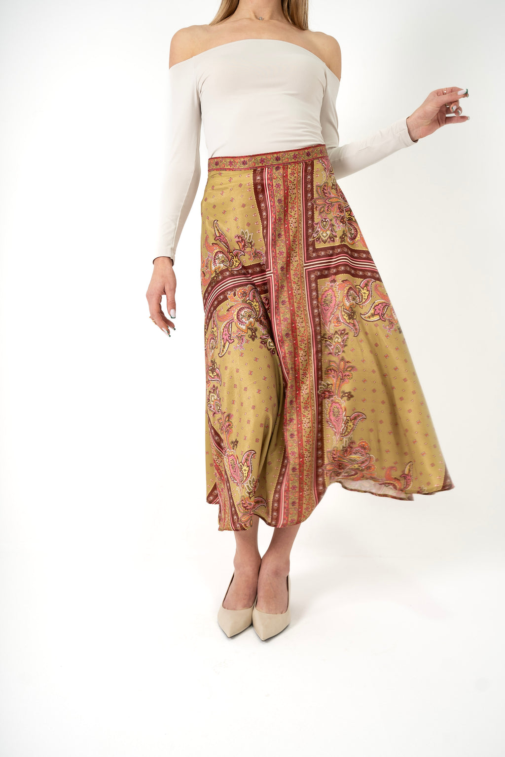 Paisley Midi Skirt