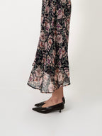 Floral Chiffon Midi Skirt