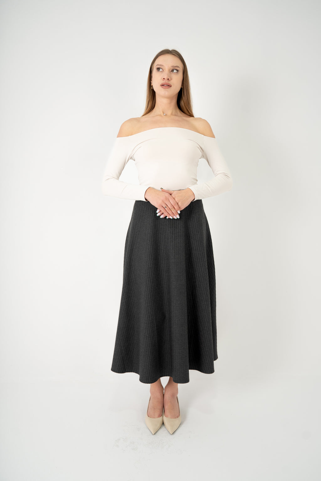 Wool Midi Skirt