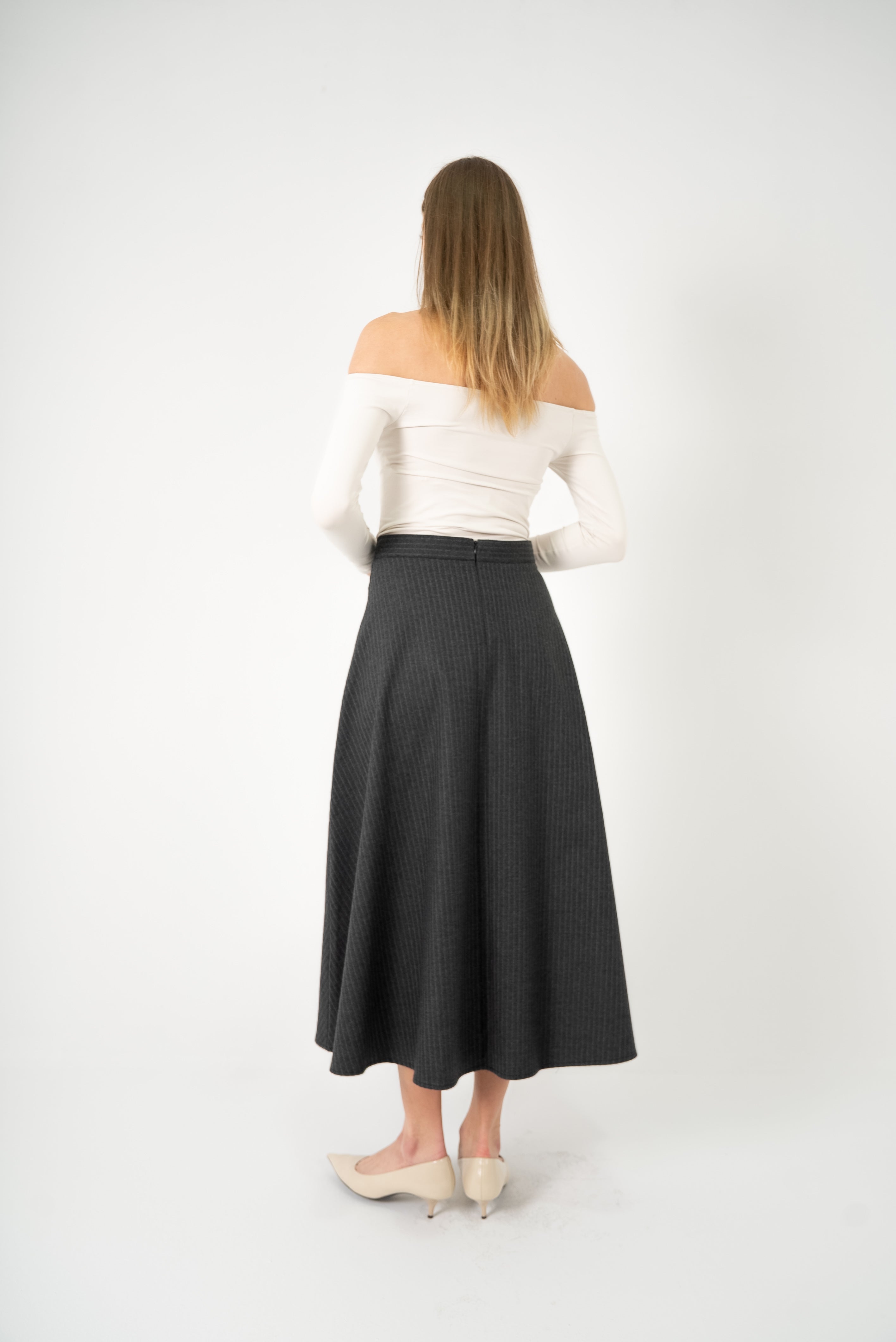 Wool Midi Skirt