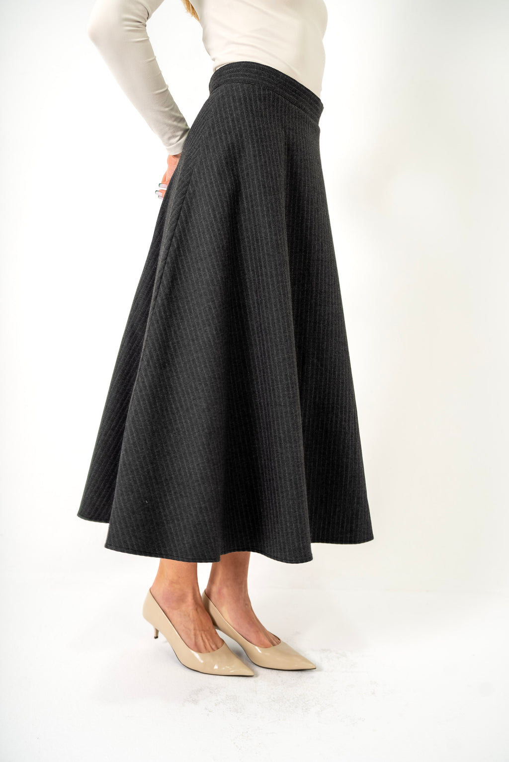 Wool Midi Skirt