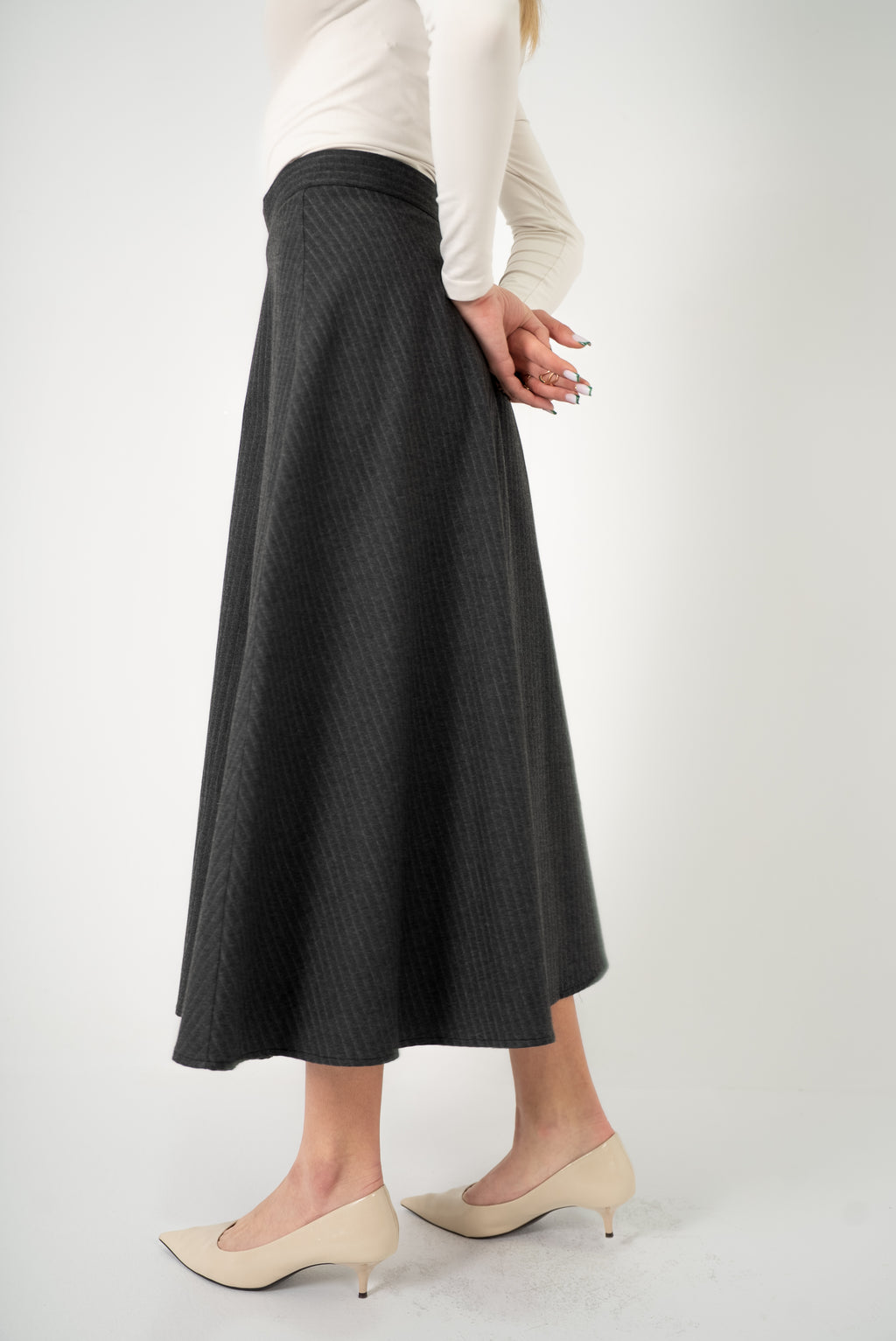 Wool Midi Skirt