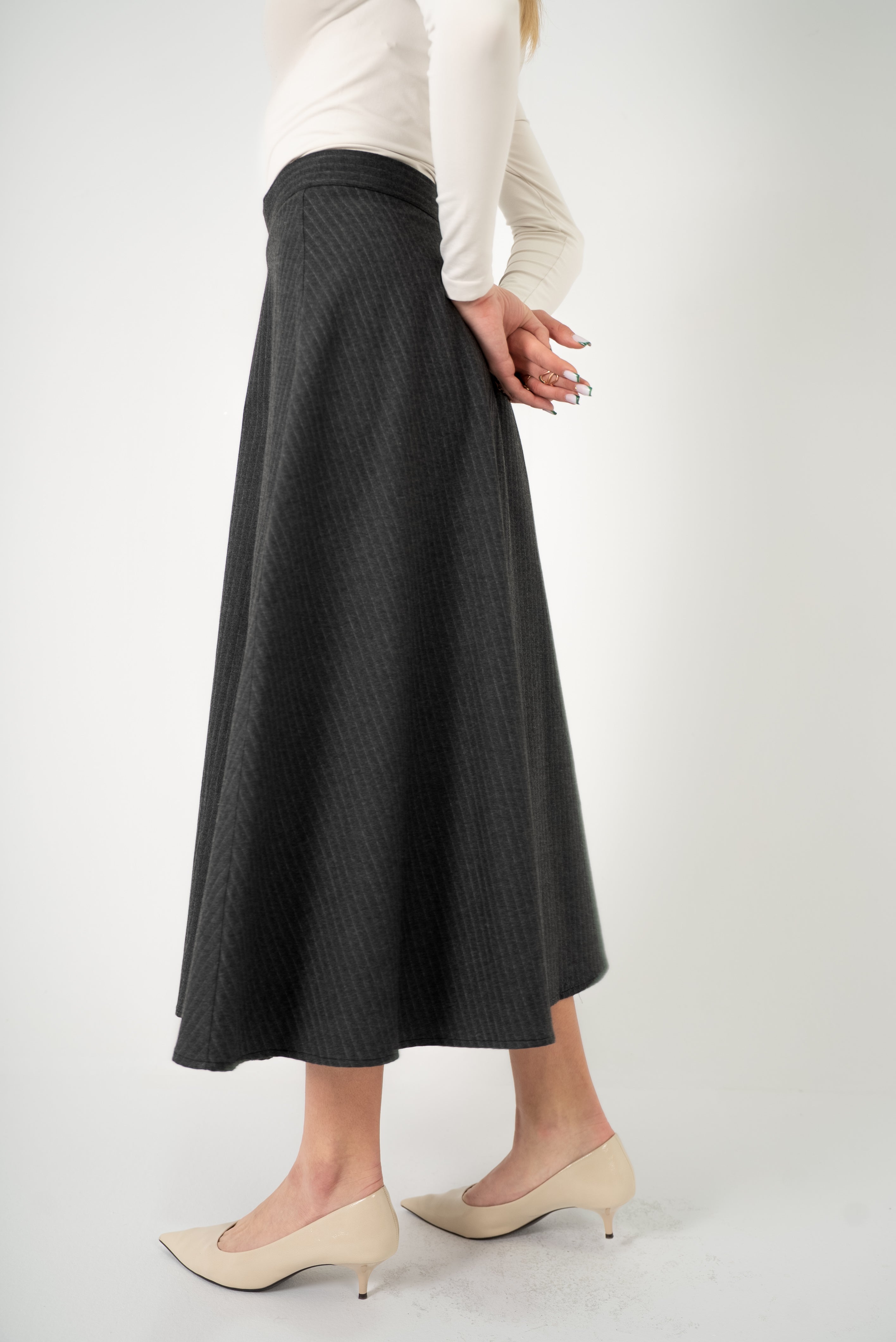 Wool Midi Skirt