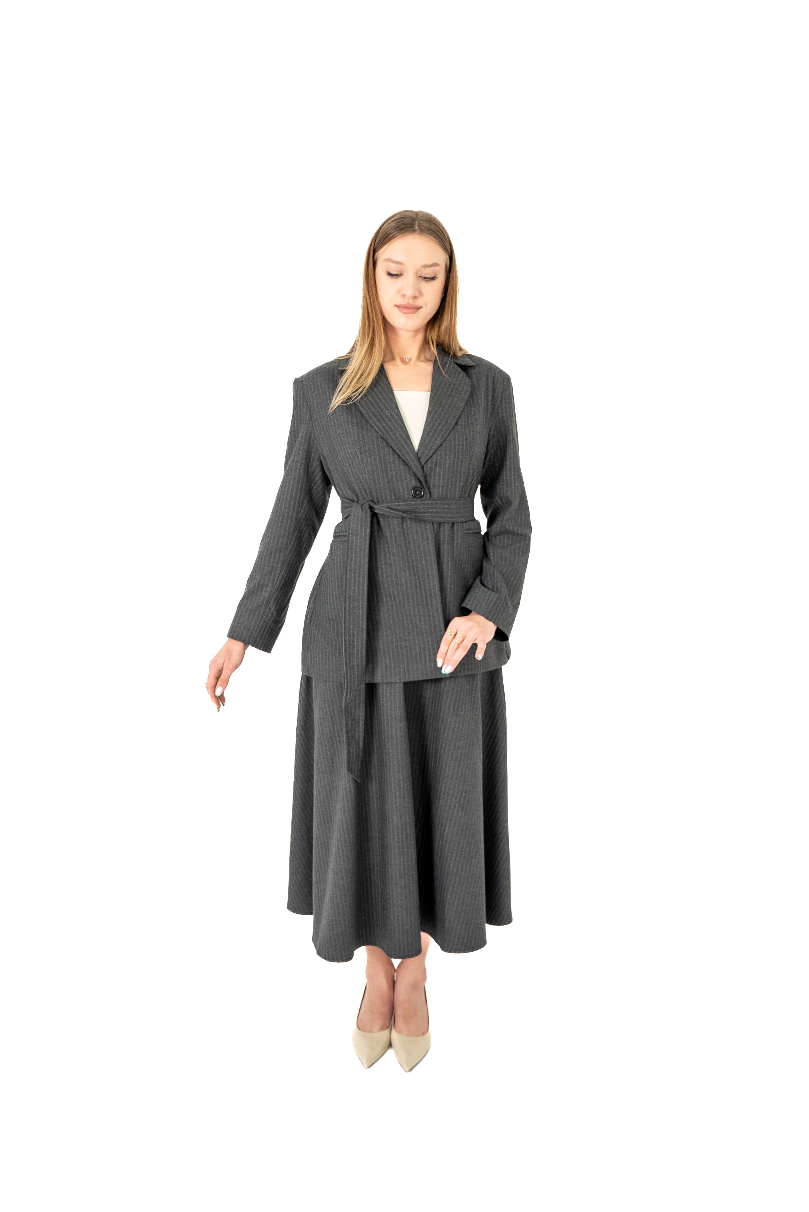 Oversized Wool Blazer with Belt