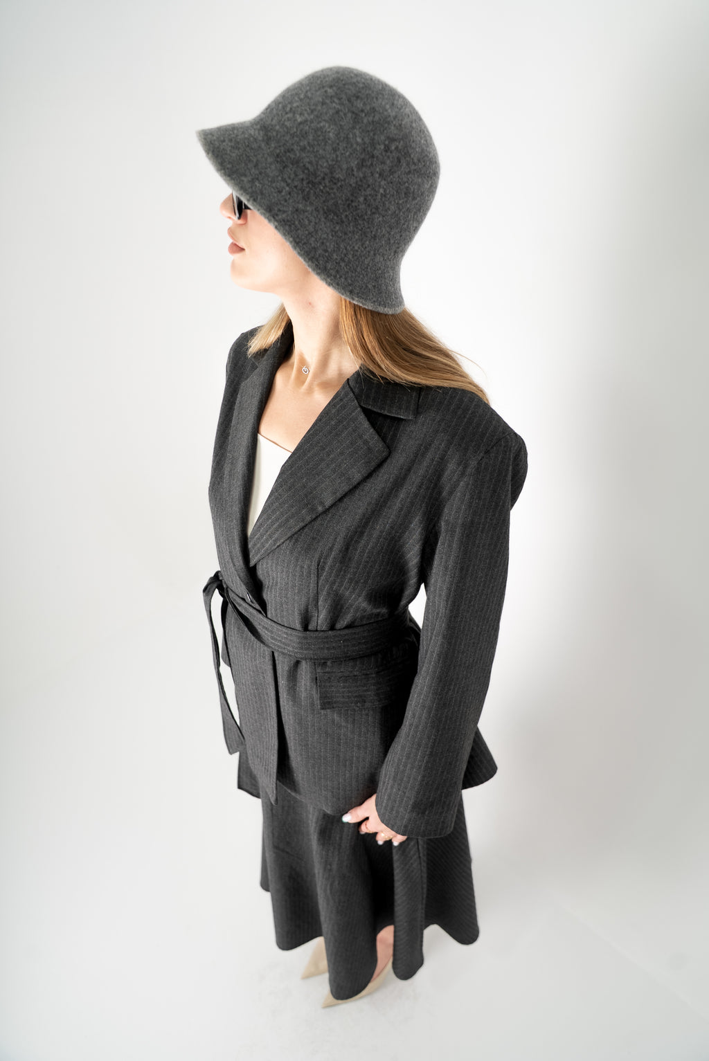 Oversized Wool Blazer with Belt