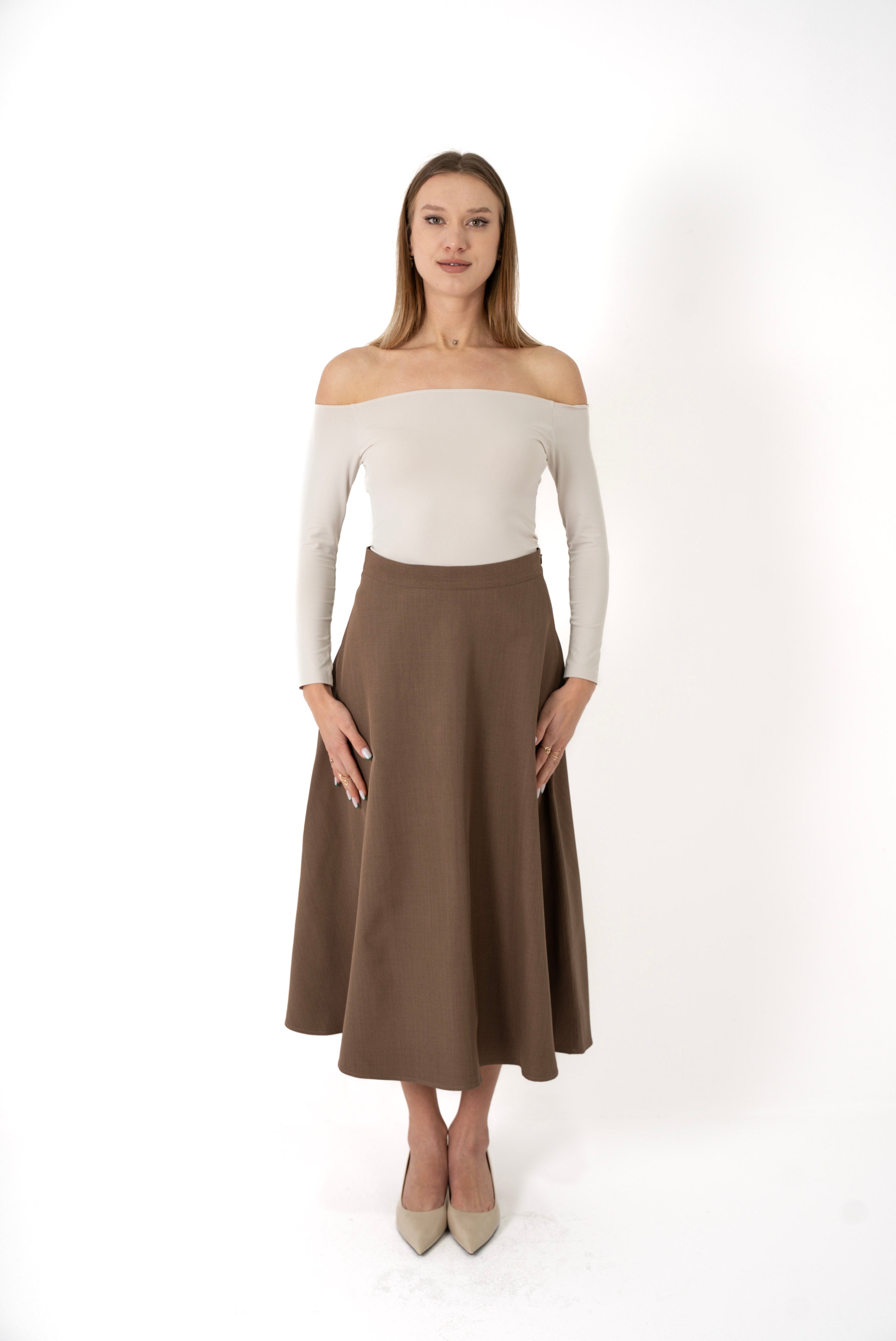 Wool Midi Skirt
