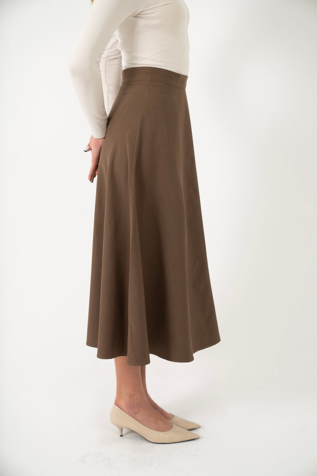 Wool Midi Skirt
