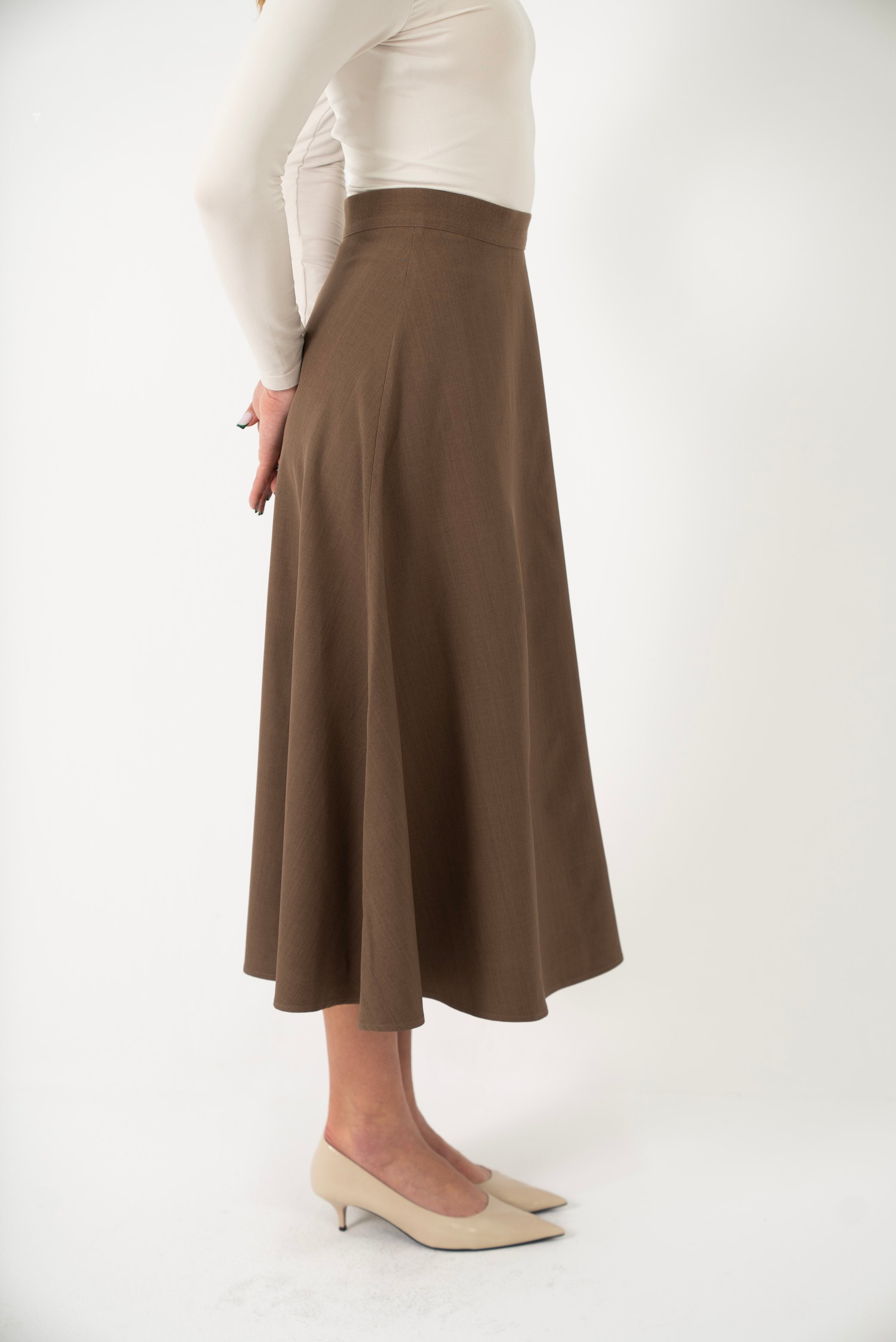 Wool Midi Skirt