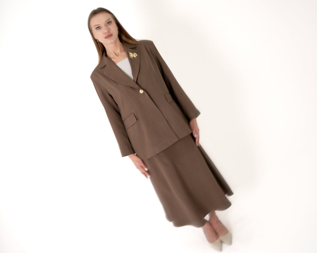 Oversized Wool Blazer with Belt