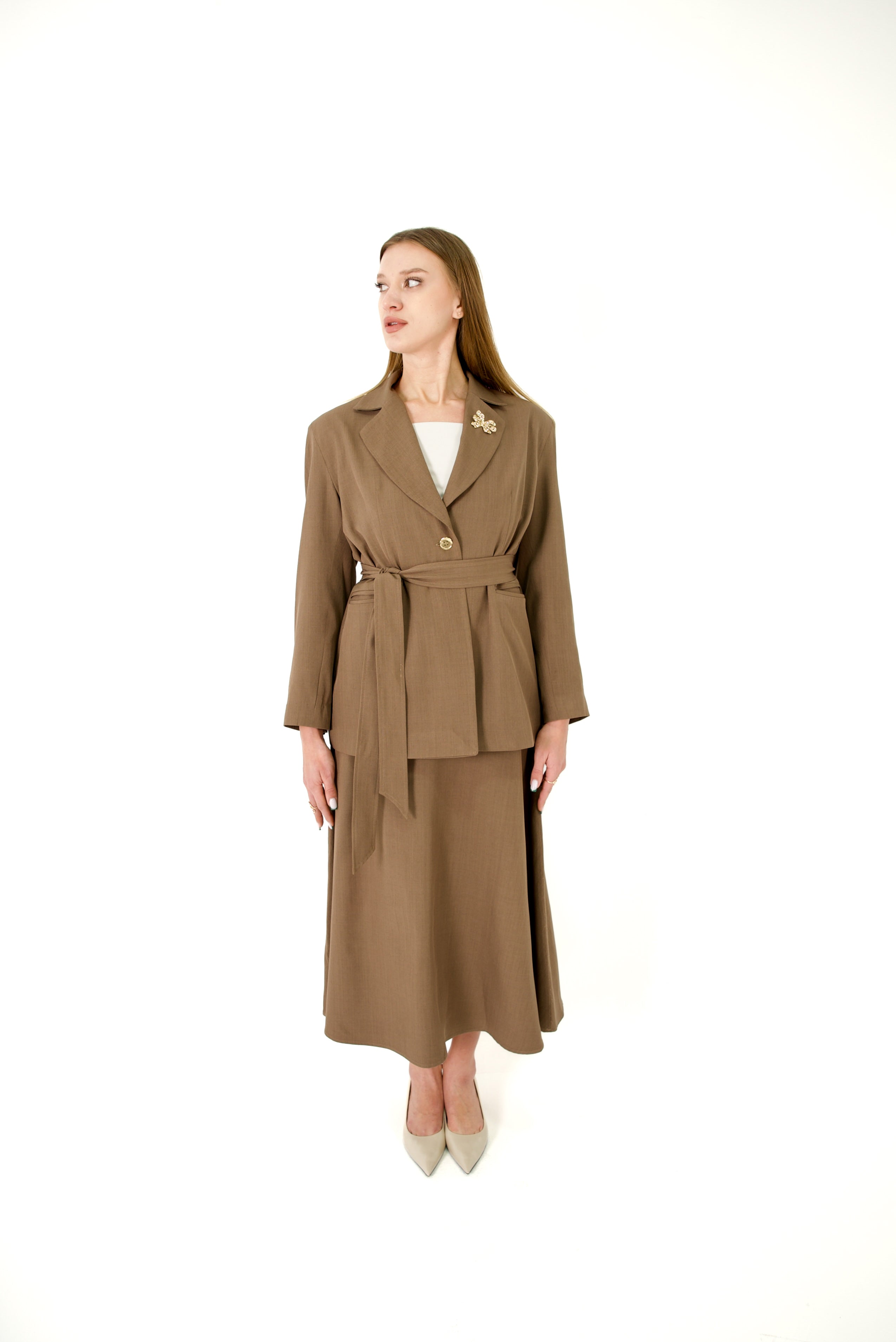Oversized Wool Blazer with Belt