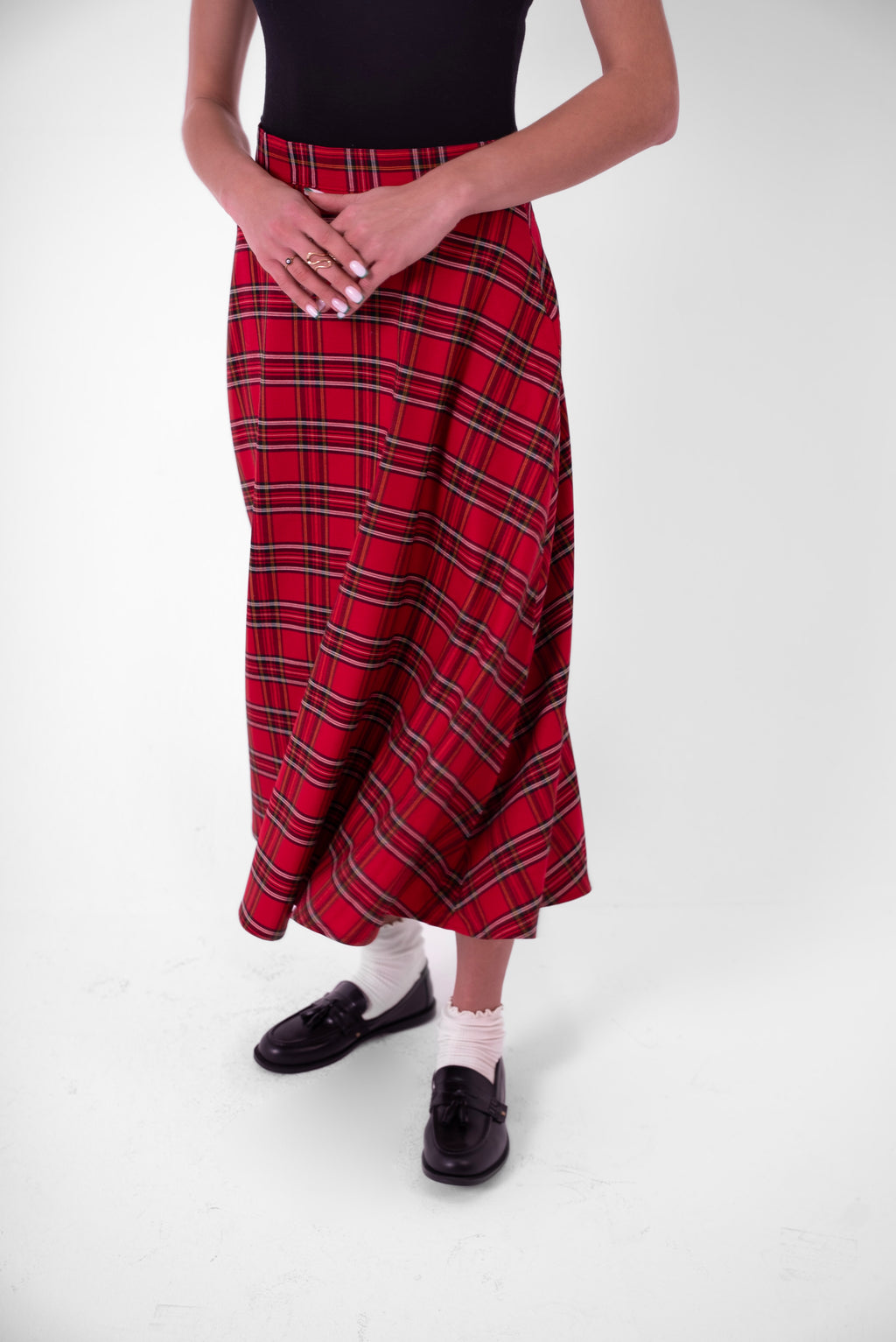 Plaid Midi Skirt