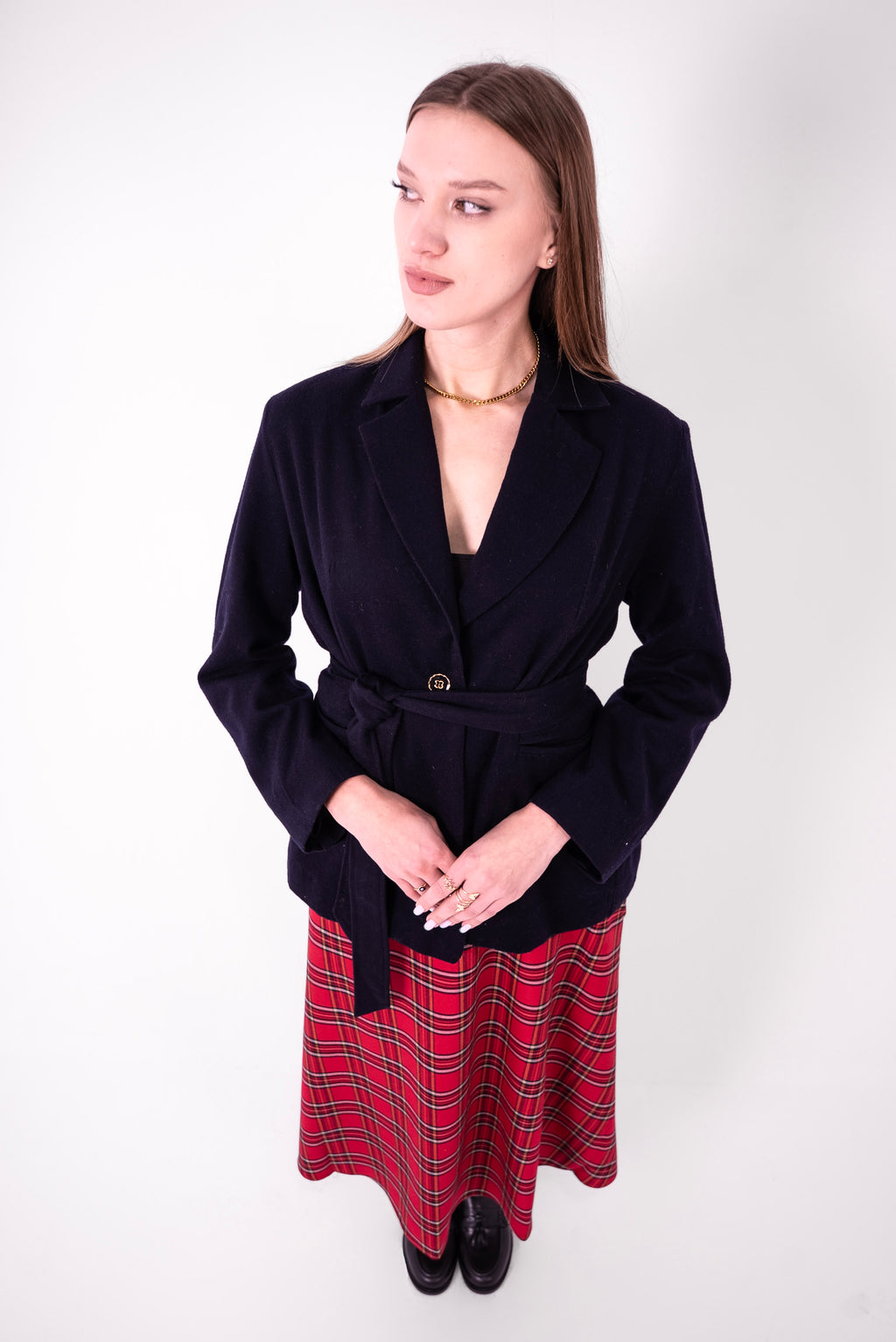 Plaid Midi Skirt