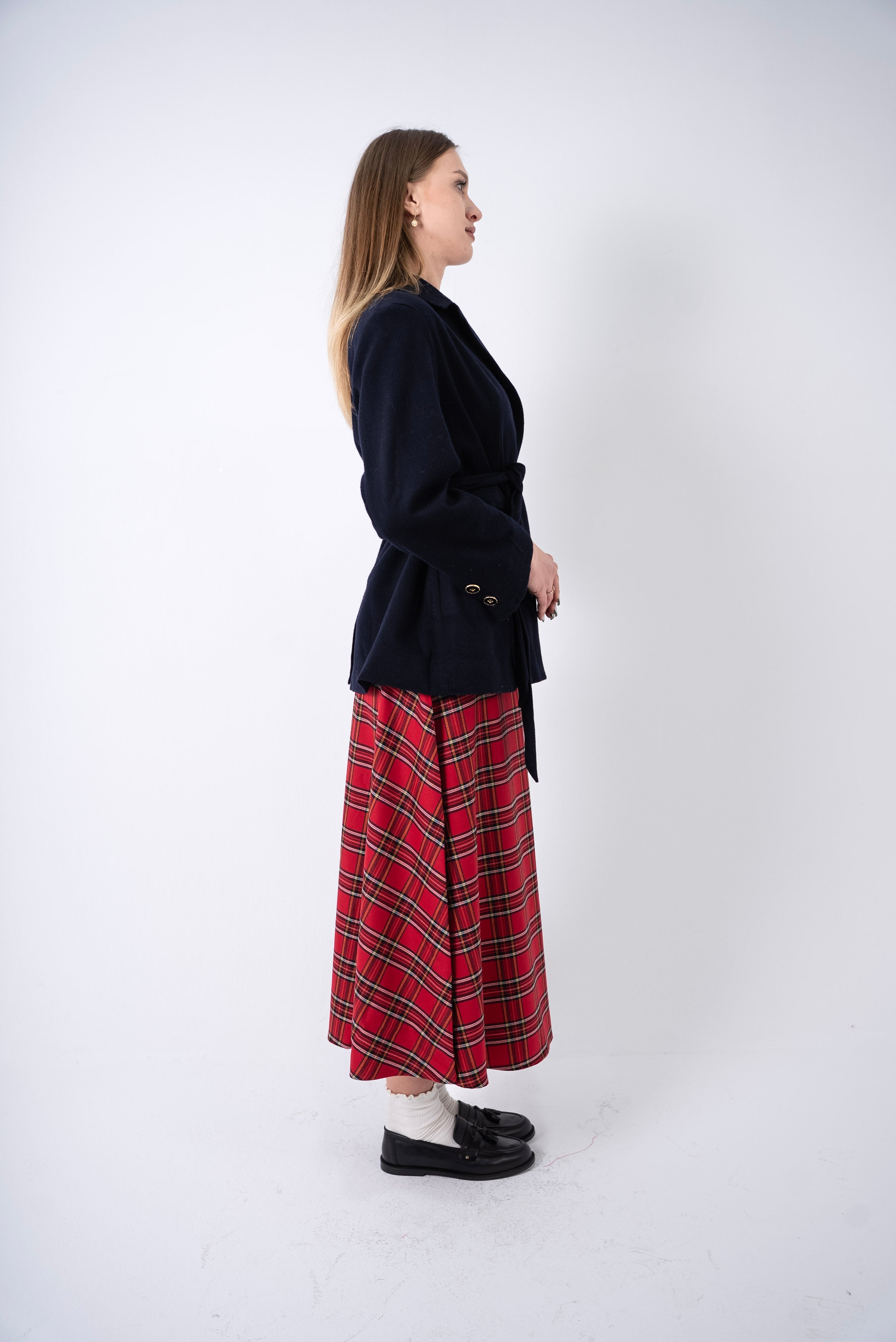 Plaid Midi Skirt