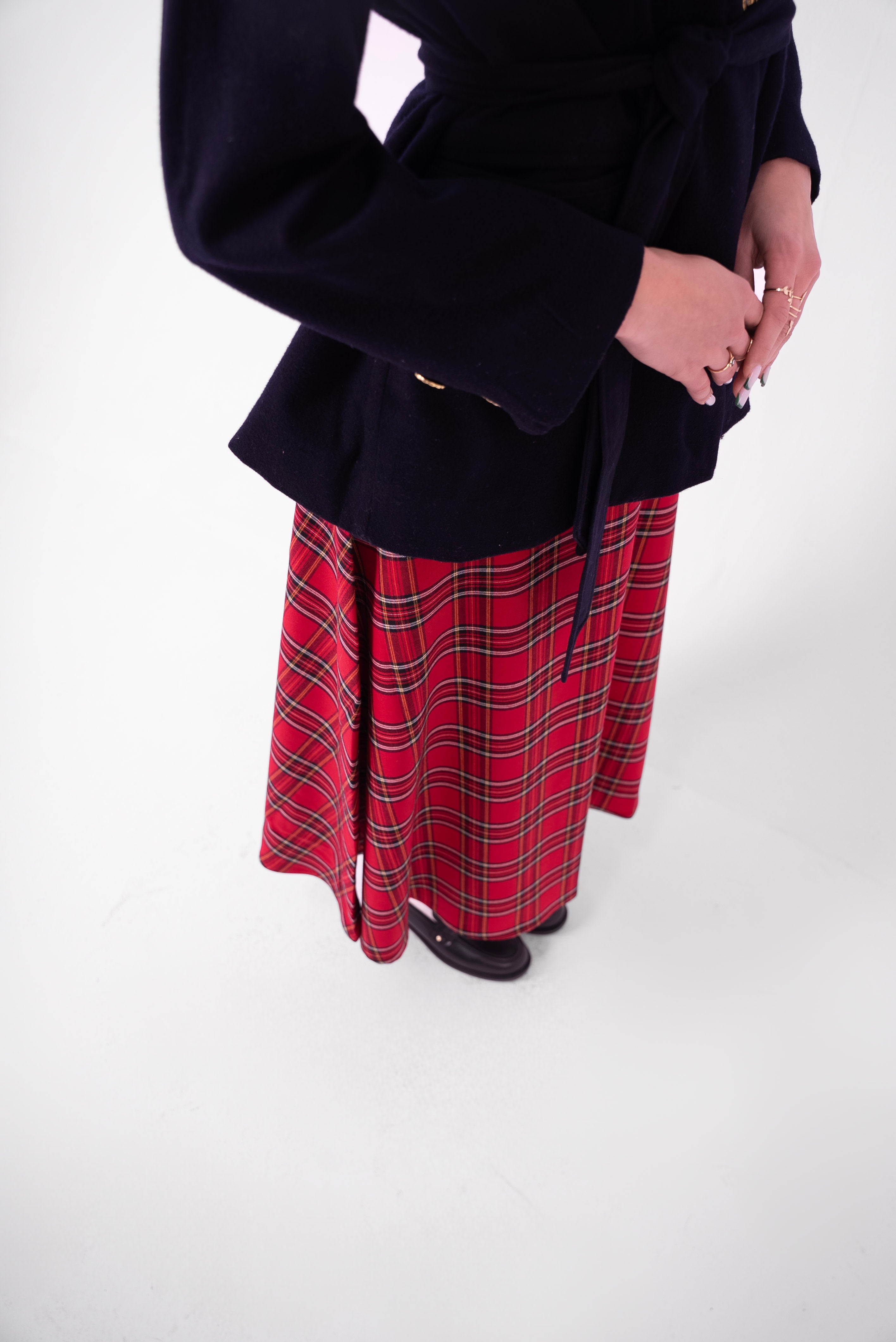 Plaid Midi Skirt