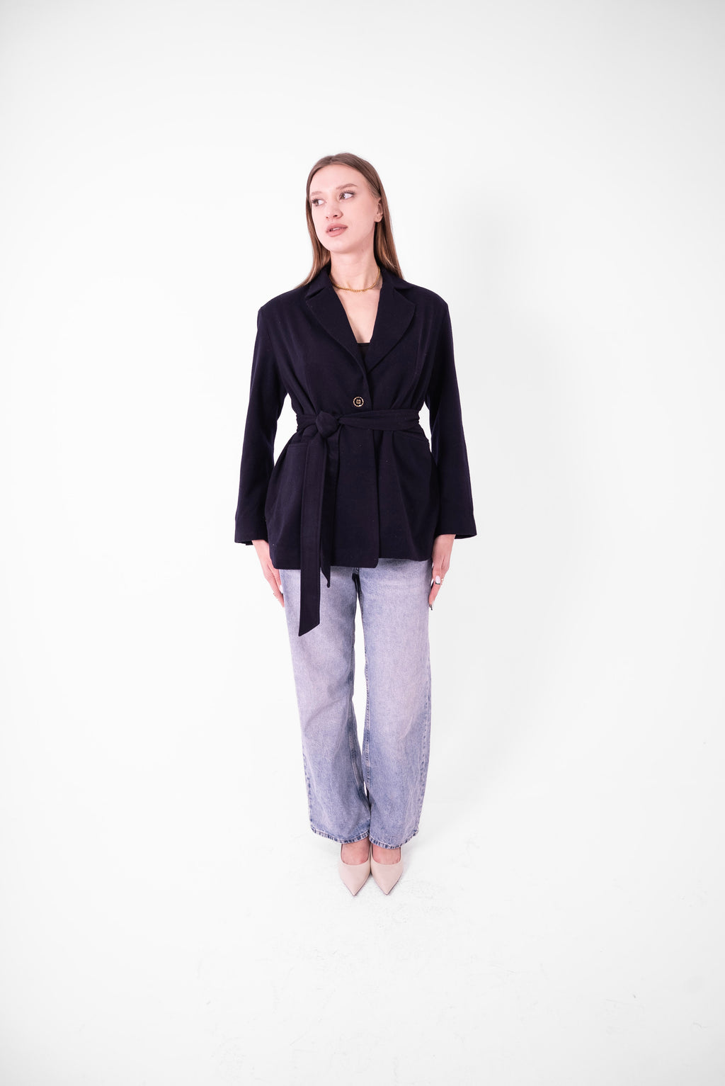Oversized Cashmere Blazer with Belt