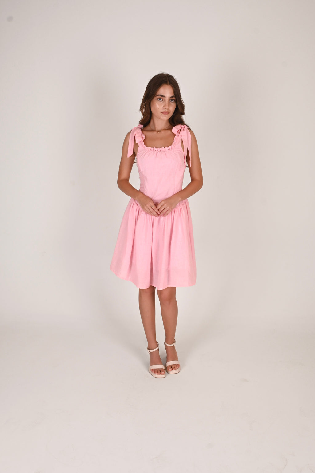 Linen-Blend Short Sundress
