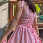Linen-Blend Short Sundress