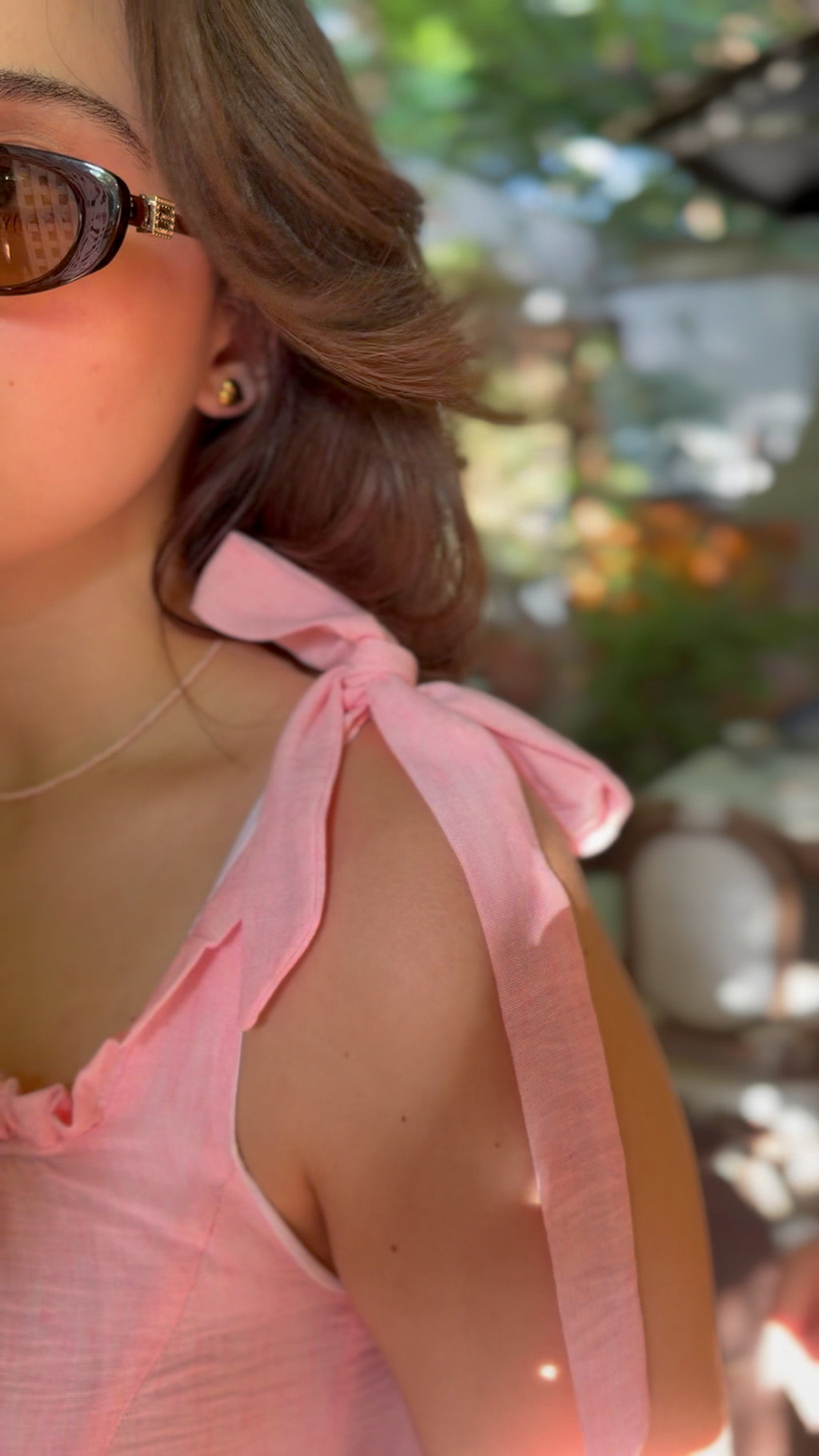 Linen-Blend Short Sundress