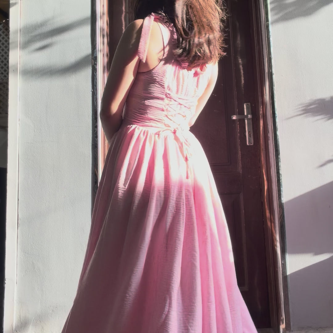 Linen-Blend Long Sundress